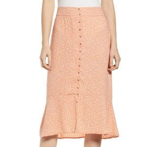 NWOT Leith Front Button Midi Skirt